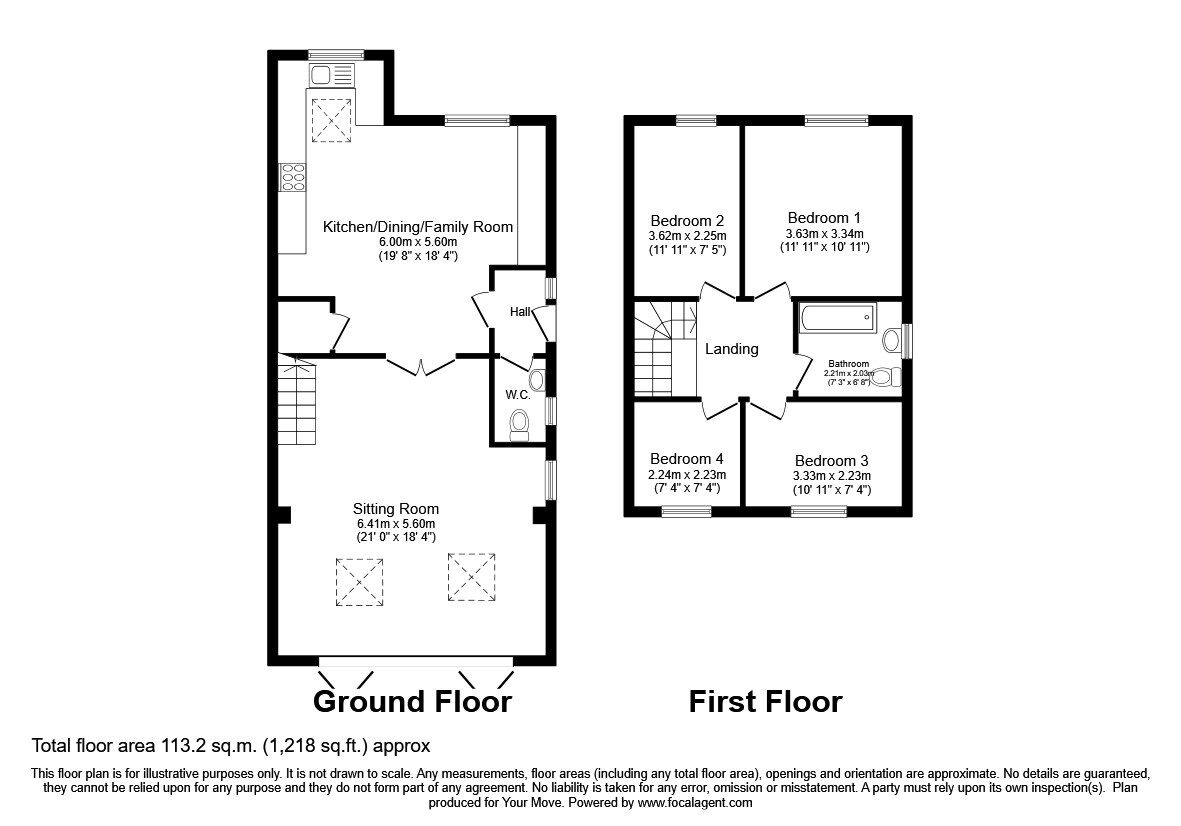 Floorplan of 4 bedroom Semi Detached House for sale, Lenside Drive, Bearsted, Kent, ME15