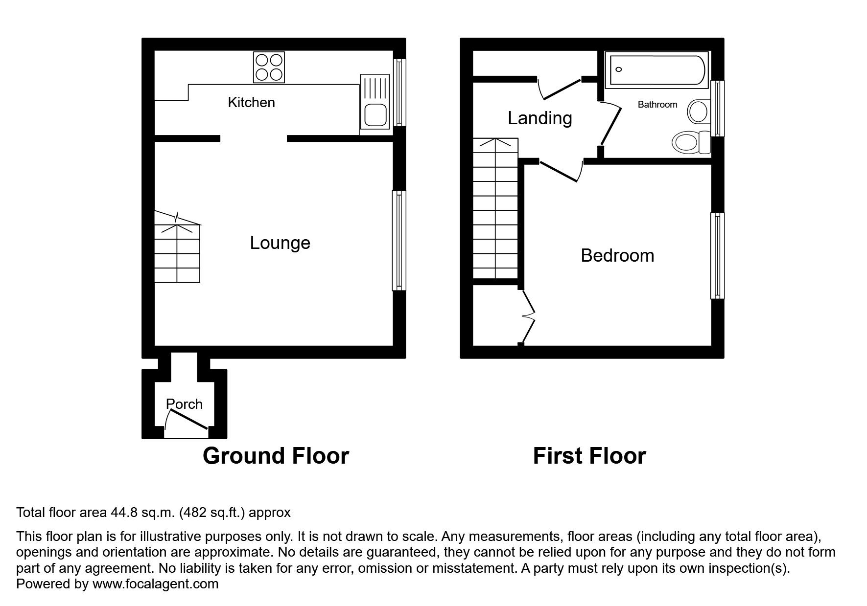 Floorplan of 1 bedroom End Terrace House to rent, Foxden Drive, Downswood, Kent, ME15