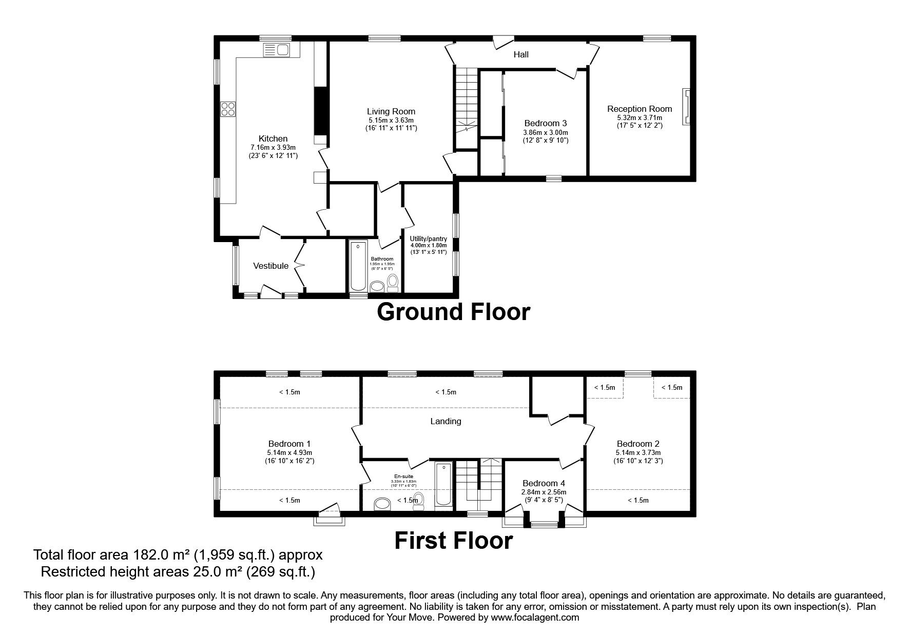 Floorplan of 4 bedroom Detached House for sale, Marykirk, Laurencekirk, Aberdeenshire, AB30