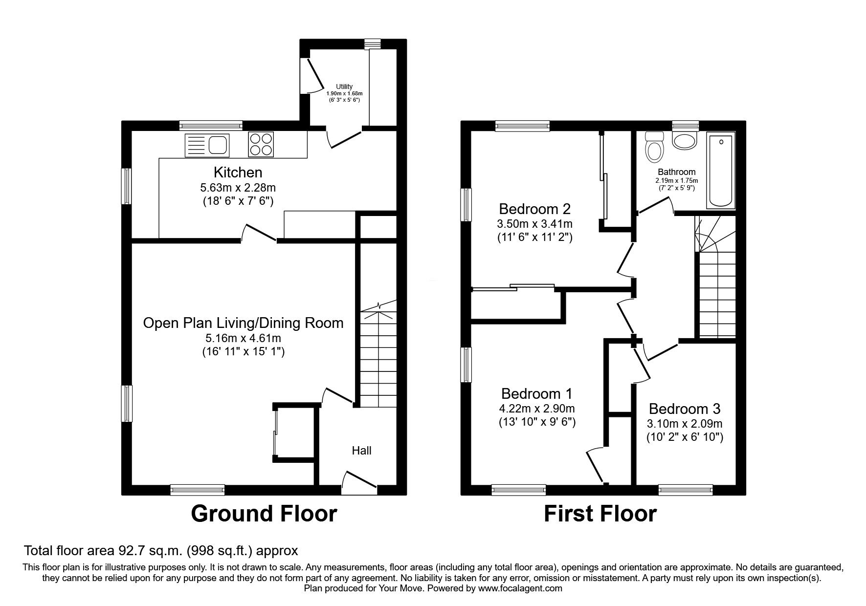 Floorplan of 3 bedroom End Terrace House for sale, Beacon Road, Montrose, Angus, DD10