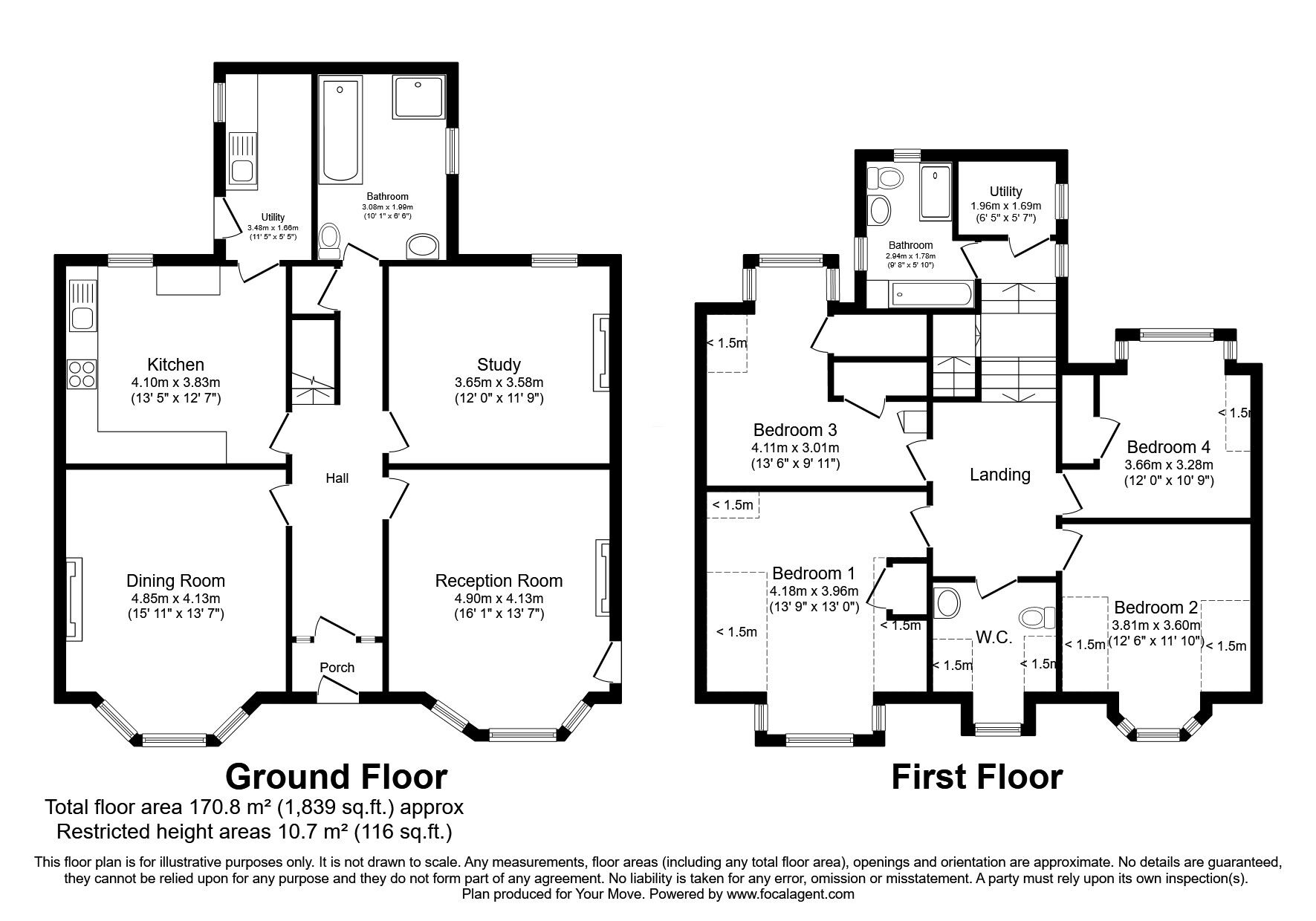 Floorplan of 5 bedroom Detached House for sale, Dunlappie Road, Edzell, Angus, DD9