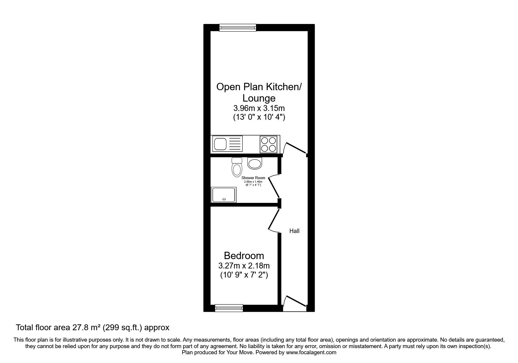 Floorplan of 1 bedroom  Flat for sale, Castle Street, Montrose, Angus, DD10