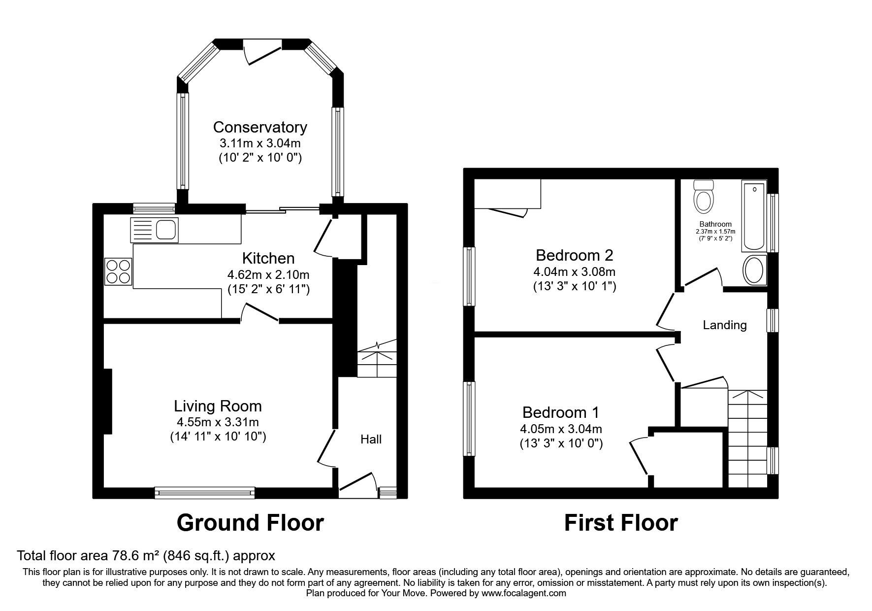 Floorplan of 2 bedroom Mid Terrace House for sale, York Terrace, Montrose, Angus, DD10