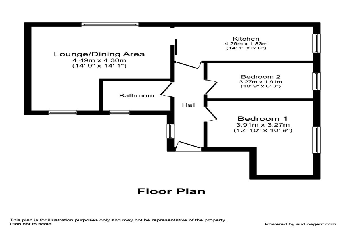 Floorplan of 2 bedroom  Flat to rent, Marlborough Street, Devonport, Plymouth, PL1