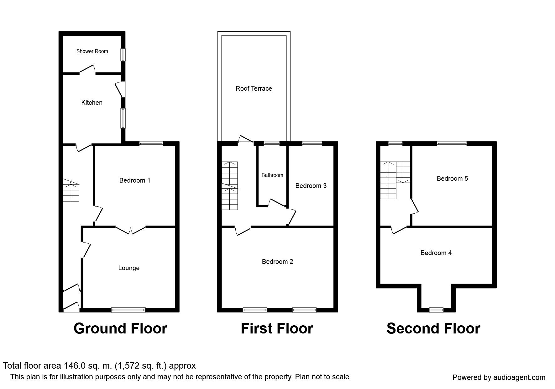 Floorplan of 5 bedroom Mid Terrace House to rent, Prospect Street, Plymouth, Devon, PL4