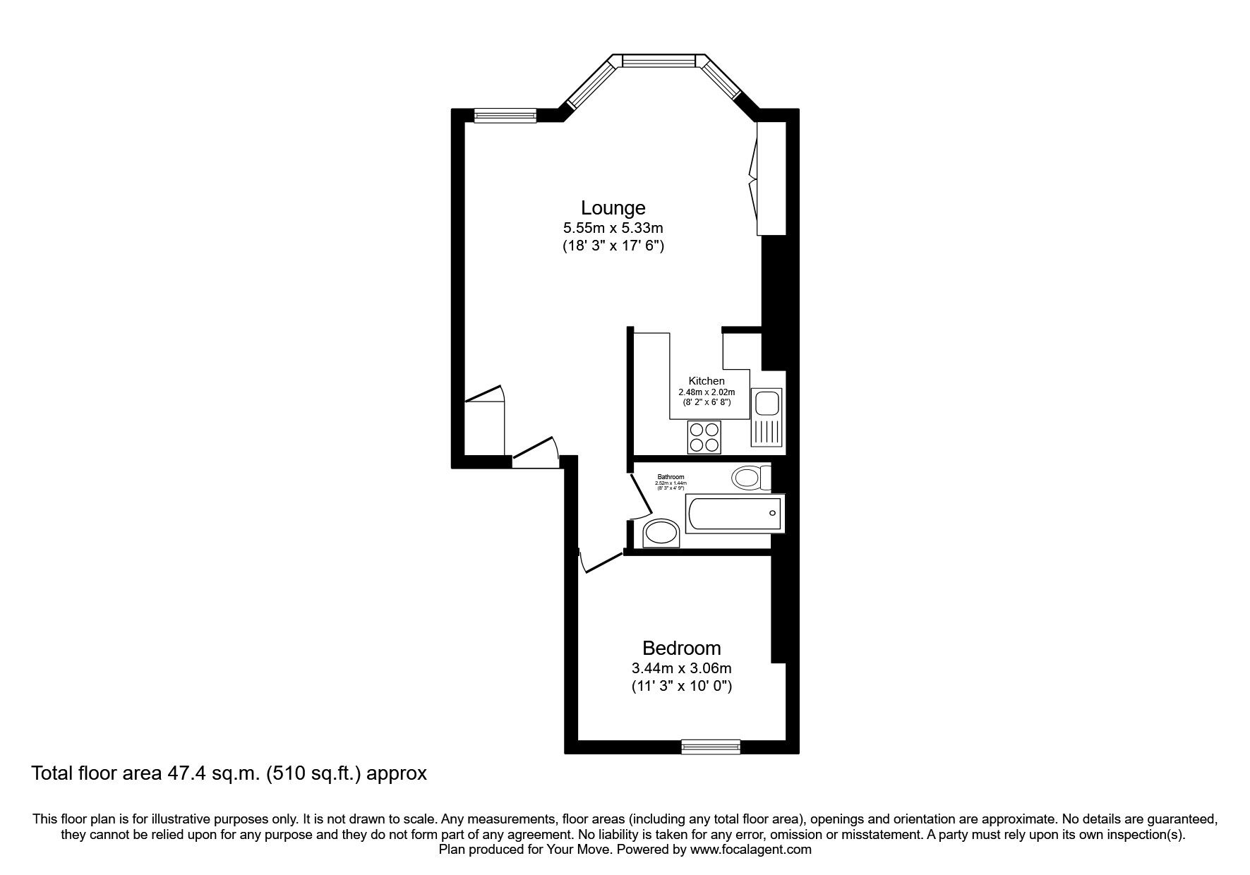 Floorplan of 1 bedroom  Flat to rent, Cambridge Road, Plymouth, PL2