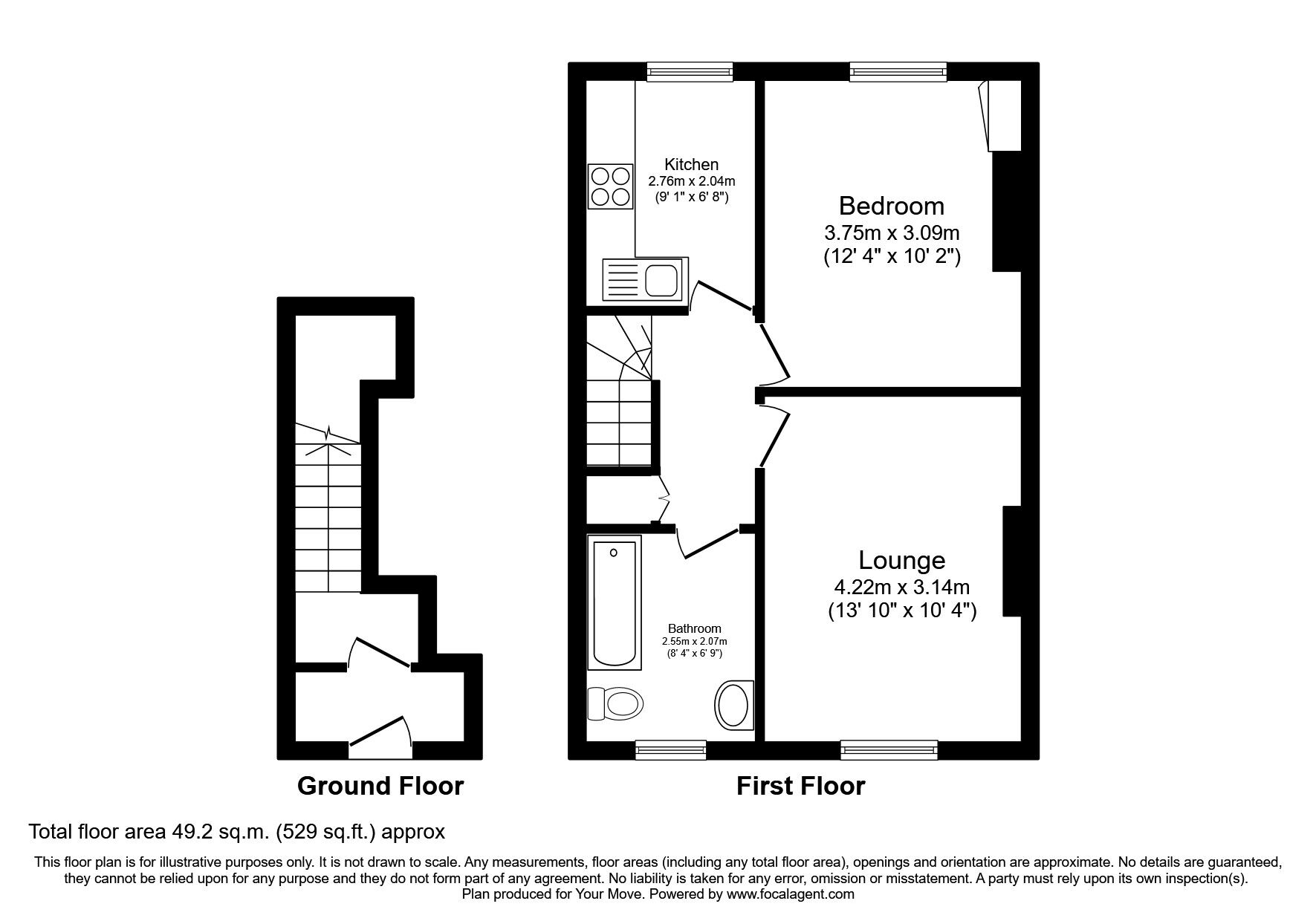 Floorplan of 1 bedroom  Flat to rent, 1 Pearson Road, Plymouth, PL4