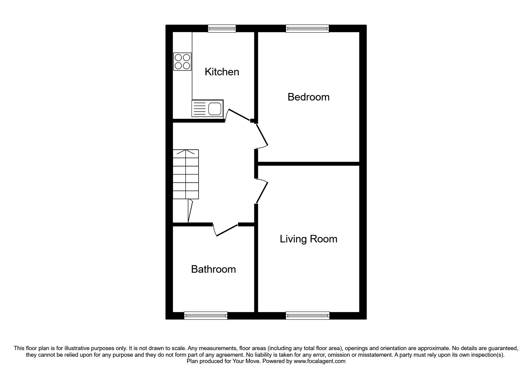 Floorplan of 1 bedroom  Flat to rent, Pearson Road, Plymouth, PL4