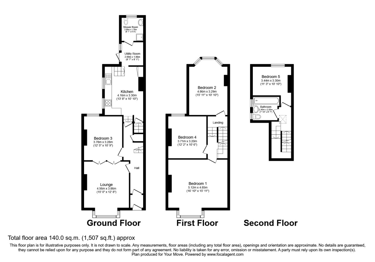 Floorplan of 5 bedroom Mid Terrace House to rent, Abingdon Road, Plymouth, PL4