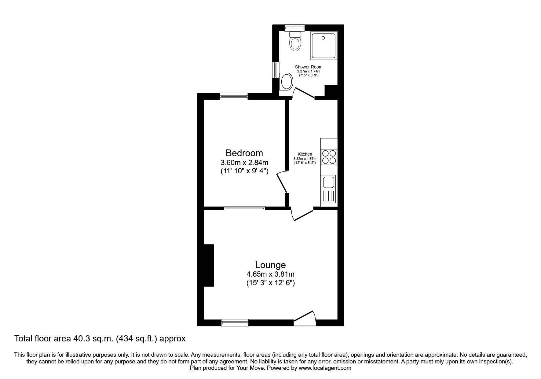 Floorplan of 1 bedroom  Flat to rent, Citadel Road East, Plymouth, Devon, PL1