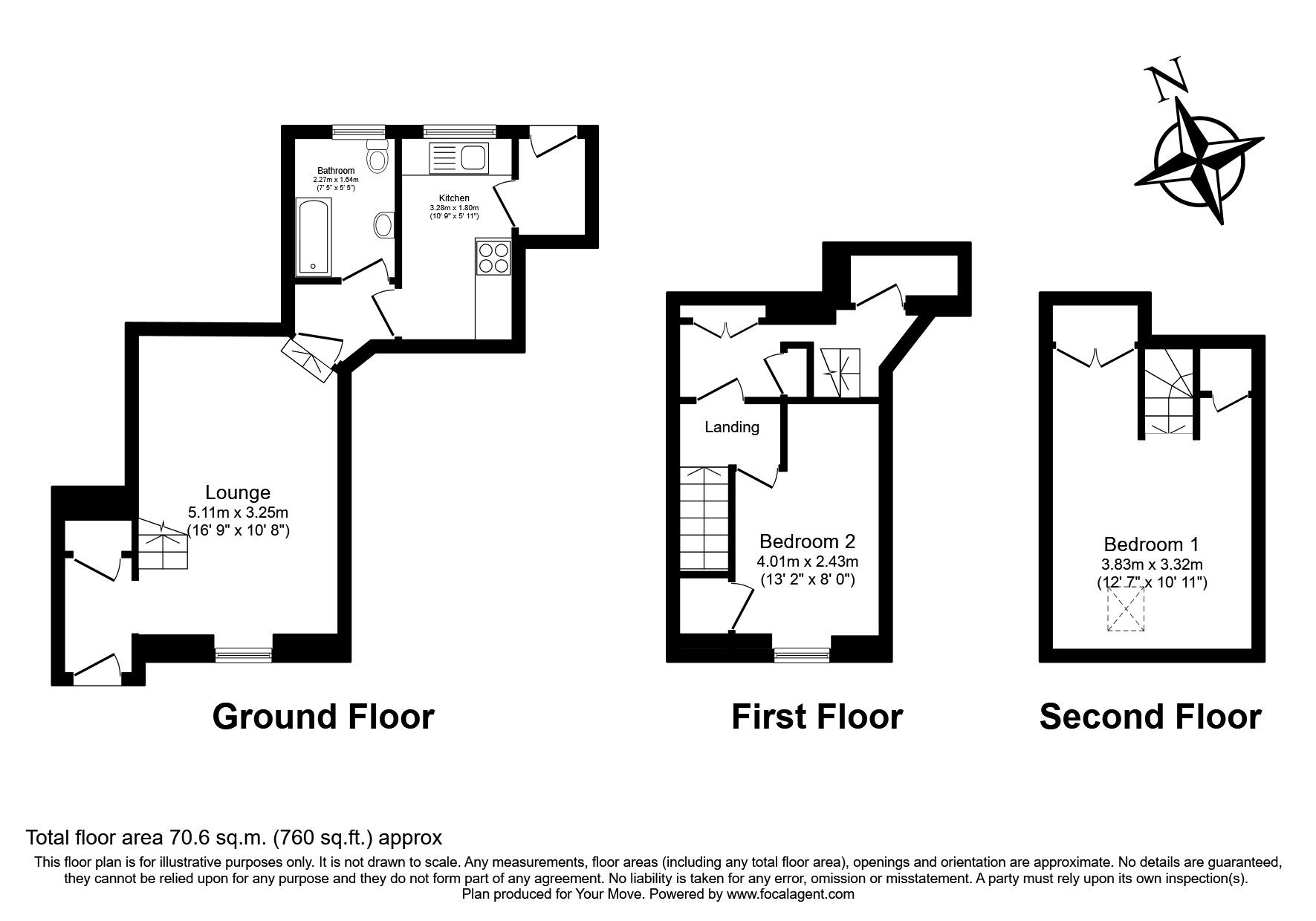 Floorplan of 2 bedroom End Terrace Property to rent, Grange Cottages, George Lane, Devon, PL7