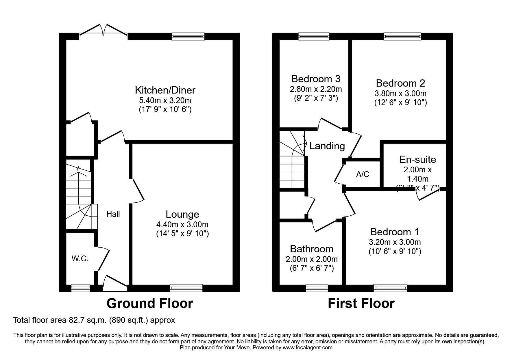 Floorplan of 3 bedroom Semi Detached House to rent, Ballad Gardens, Plymouth, Devon, PL5