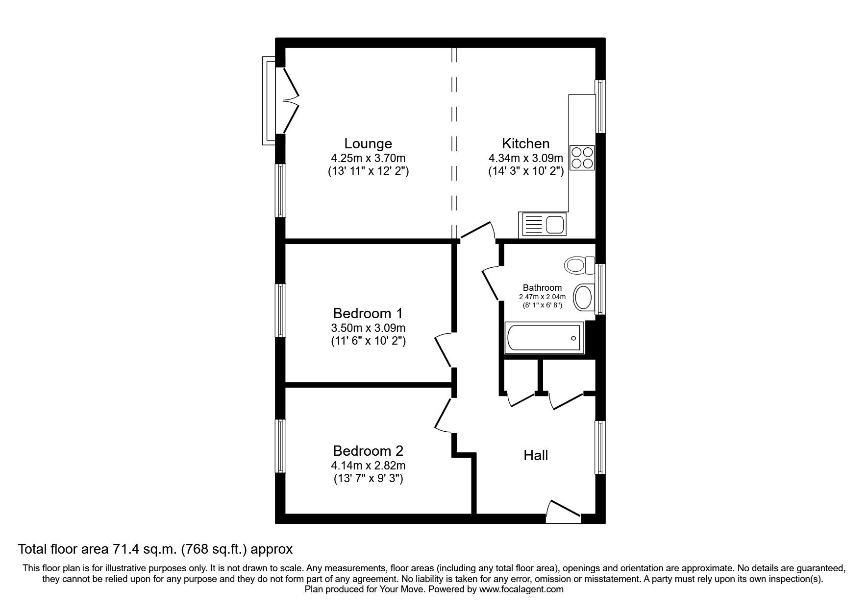 Floorplan of 2 bedroom  Flat to rent, Titan Avenue, Sherford, Devon, PL9