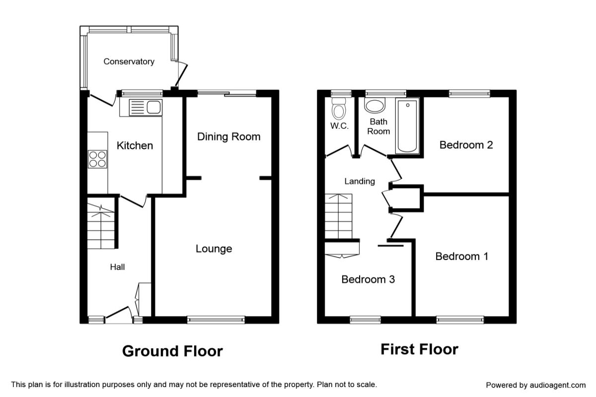 Floorplan of 3 bedroom End Terrace House for sale, Alden Walk, Plymouth, Devon, PL6