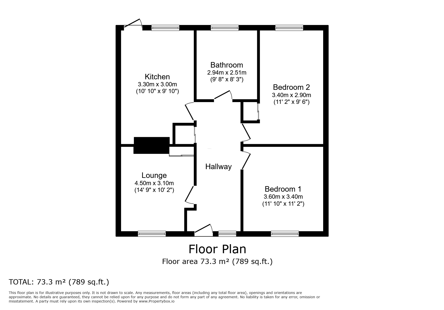 Floorplan of 2 bedroom  Flat for sale, St. Pancras Avenue, Plymouth, Devon, PL2