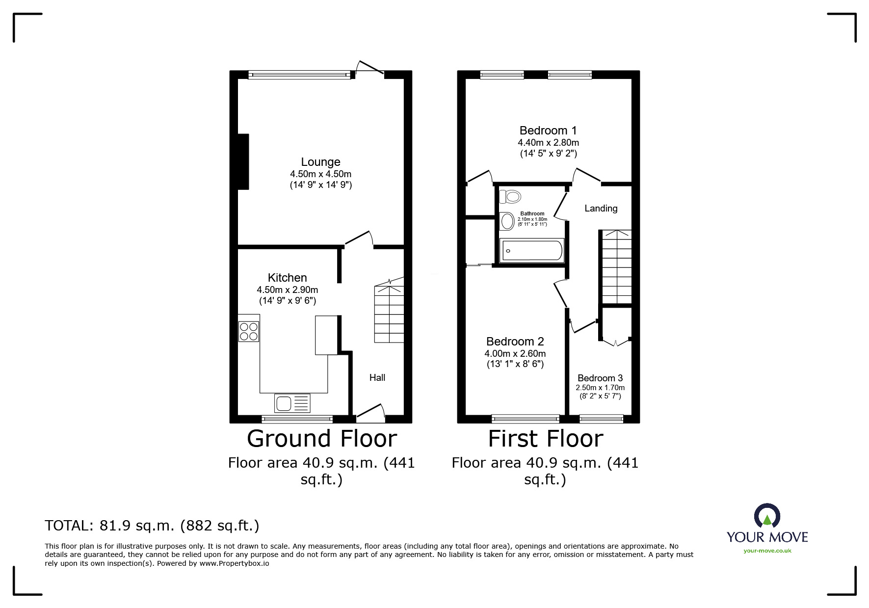 Floorplan of 3 bedroom Mid Terrace House for sale, Lundy Close, Plymouth, PL6