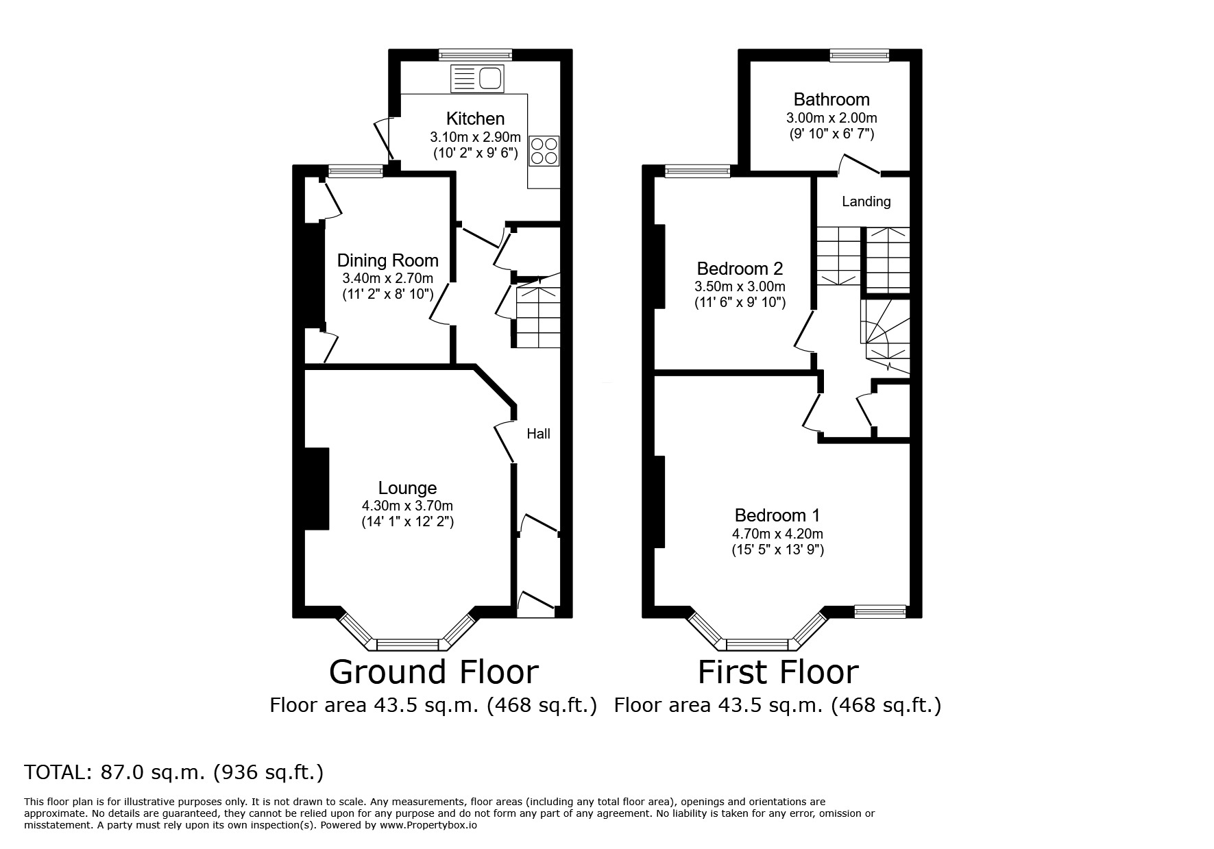 Floorplan of 2 bedroom Mid Terrace House for sale, Cleveland Road, Plymouth, Devon, PL4