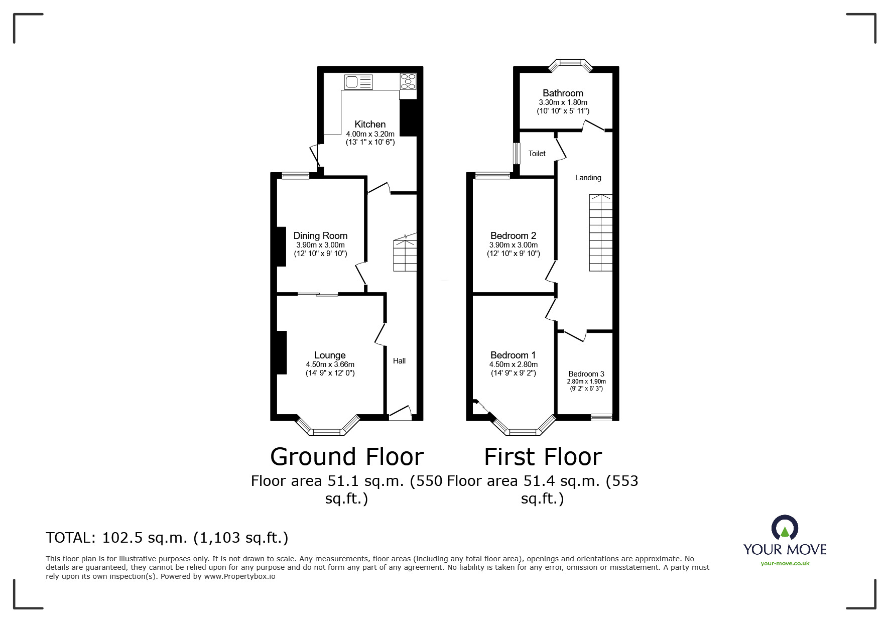 Floorplan of 3 bedroom Mid Terrace House for sale, Welbeck Avenue, Plymouth, Devon, PL4