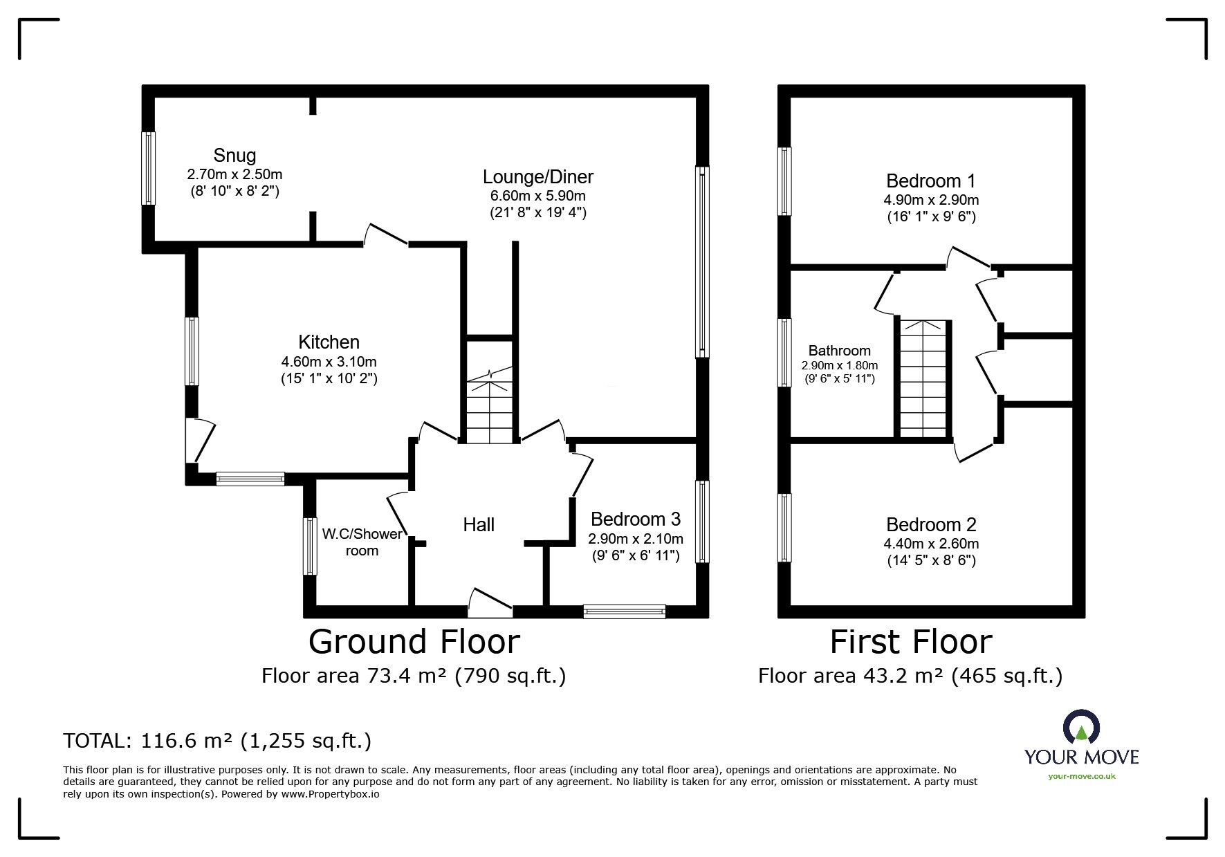 Floorplan of 3 bedroom Detached House for sale, Springfield Close, Plymouth, Devon, PL9