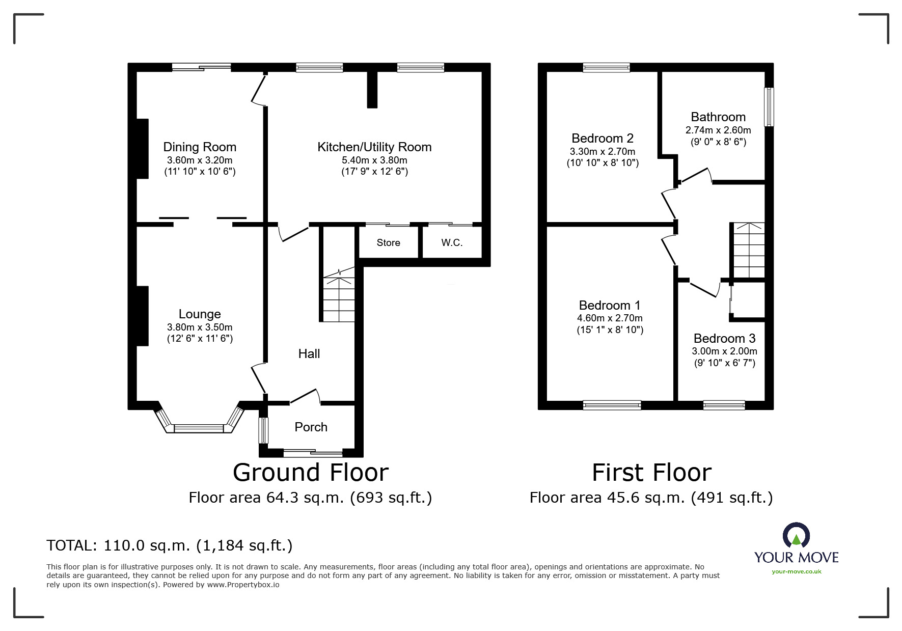 Floorplan of 3 bedroom Semi Detached House for sale, Tamerton Foliot Road, Plymouth, Devon, PL6