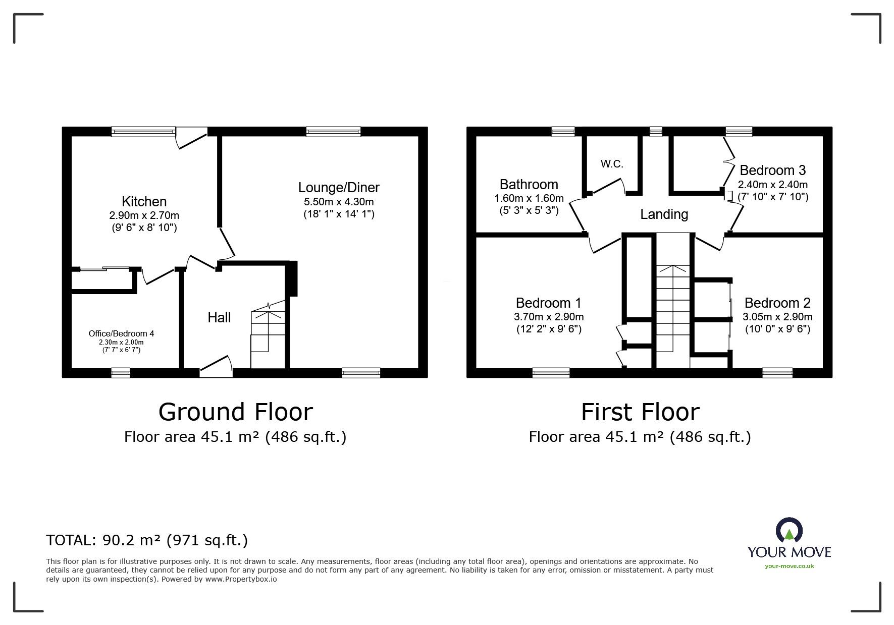 Floorplan of 3 bedroom End Terrace House for sale, Normandy Way, Plymouth, Devon, PL5