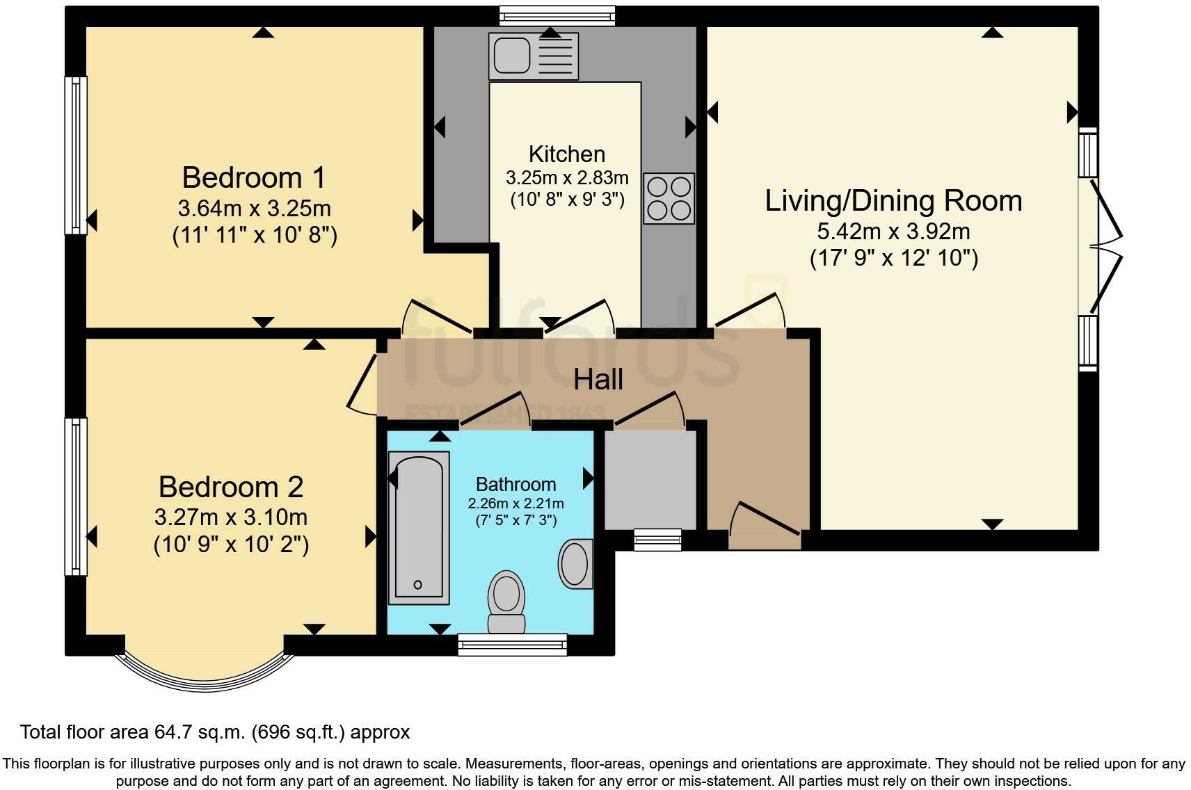 Floorplan of 2 bedroom Detached Bungalow for sale, Orchard Crescent, Plymouth, Devon, PL9