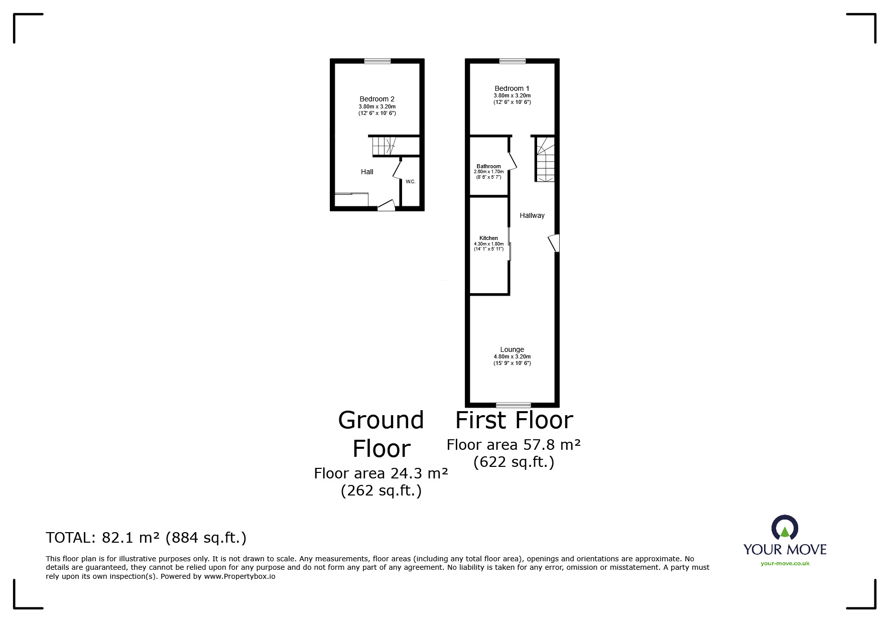 Floorplan of 2 bedroom  Flat for sale, Royal William Yard, Plymouth, Devon, PL1