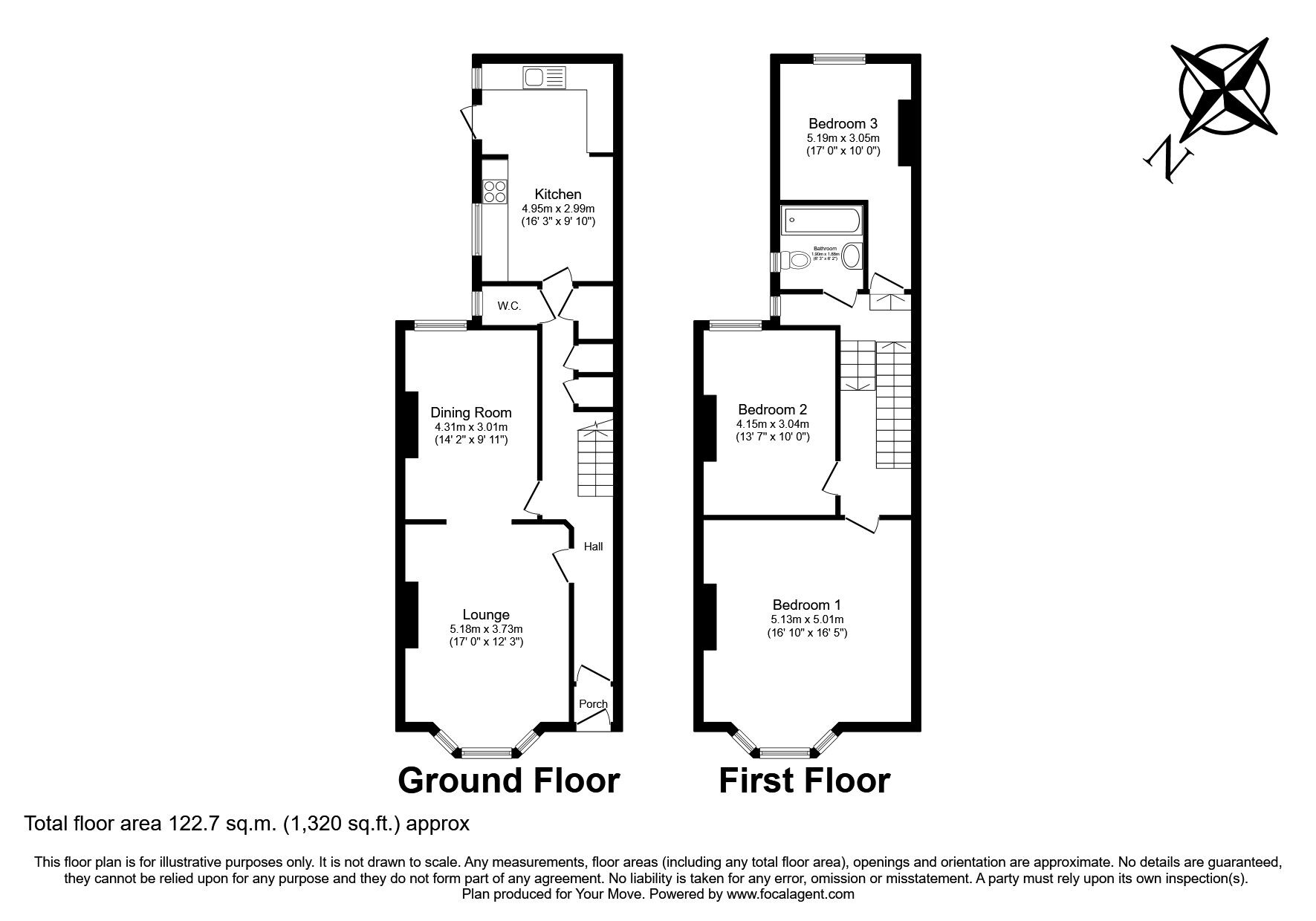 Floorplan of 3 bedroom Mid Terrace House for sale, Pasley Street, Plymouth, Devon, PL2