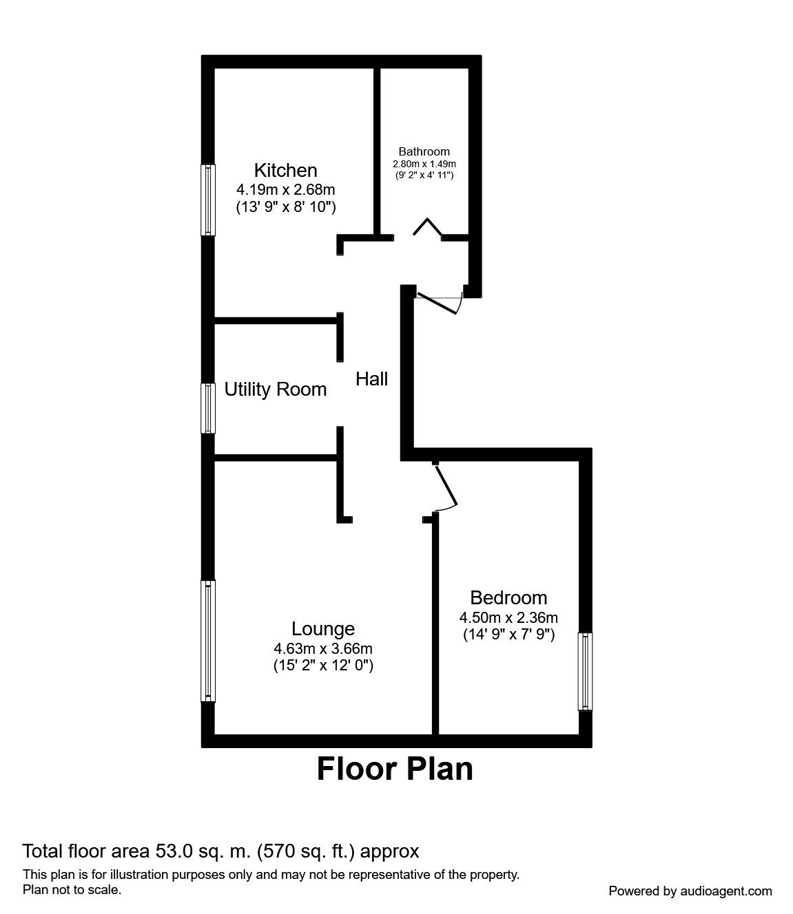 Floorplan of 1 bedroom  Flat for sale, Marlborough Street, Plymouth, Devon, PL1