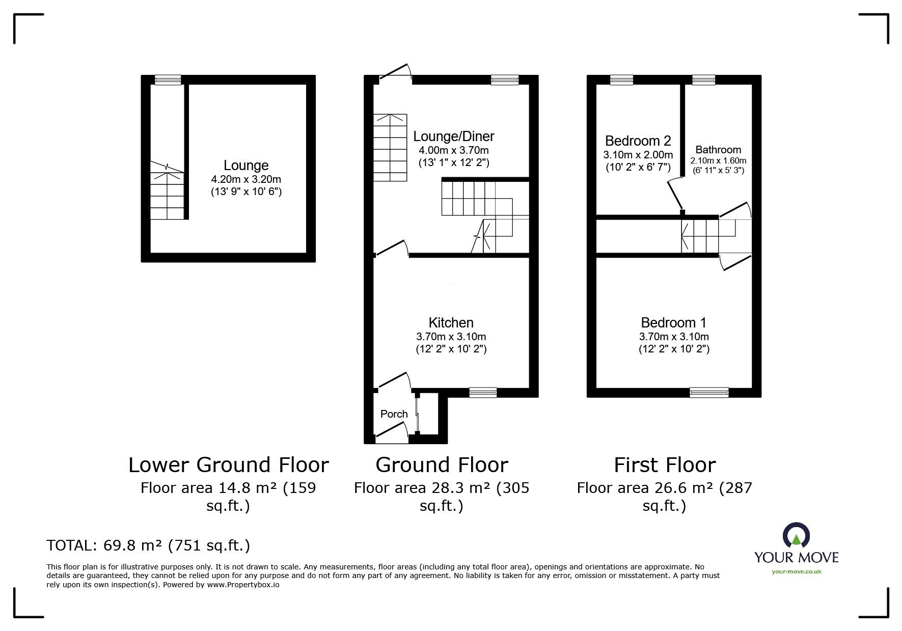 Floorplan of 2 bedroom Mid Terrace House for sale, Jackson Close, Plymouth, Devon, PL5