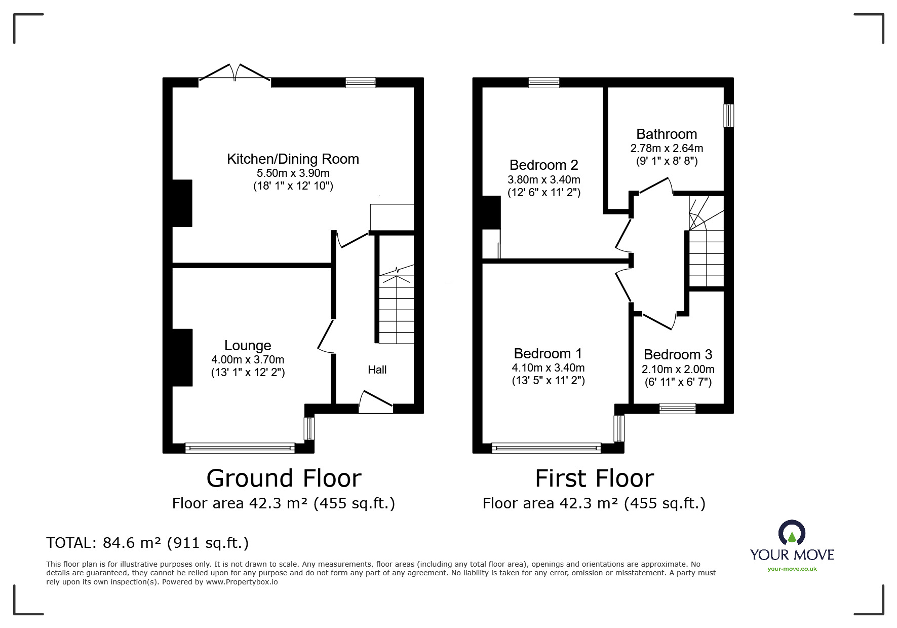 Floorplan of 3 bedroom Semi Detached House for sale, Church Way, Plymouth, Devon, PL5