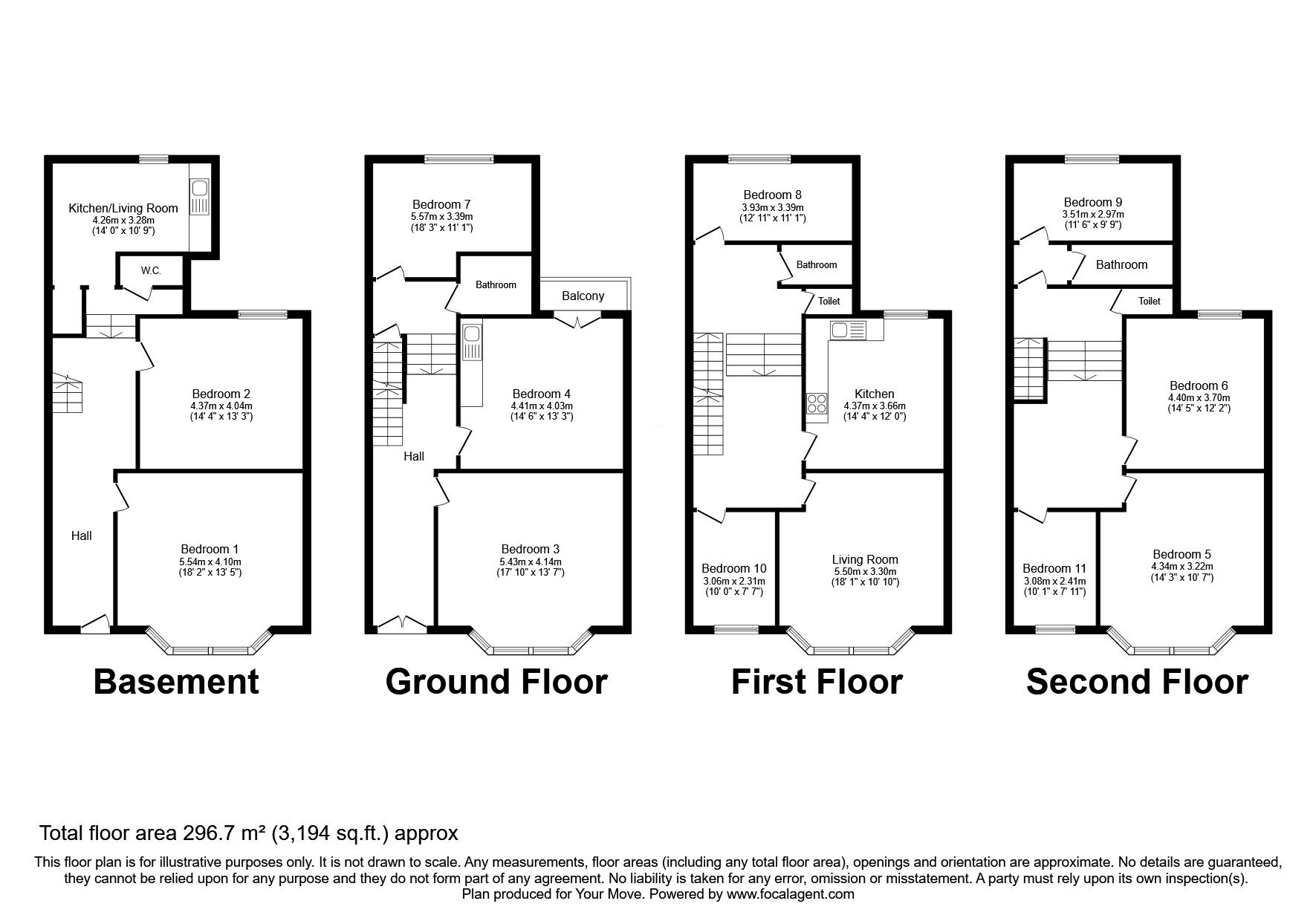 Floorplan of 11 bedroom Mid Terrace House for sale, Sutherland Road, Plymouth, Devon, PL4