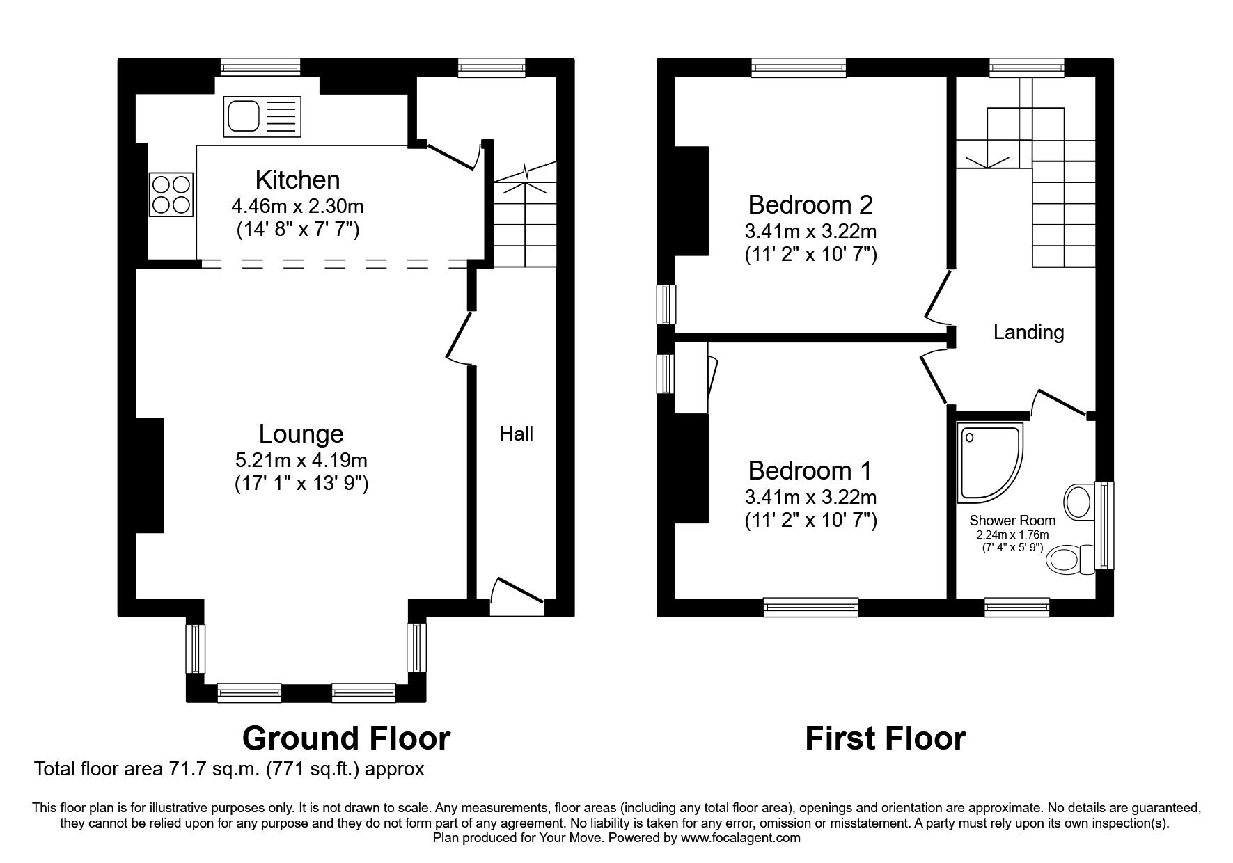 Floorplan of 2 bedroom End Terrace Flat for sale, Priory Road, Plymouth, PL3