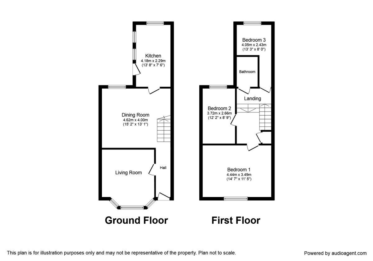 Floorplan of 3 bedroom Mid Terrace House to rent, Coronation Road, Newton Abbot, Devon, TQ12