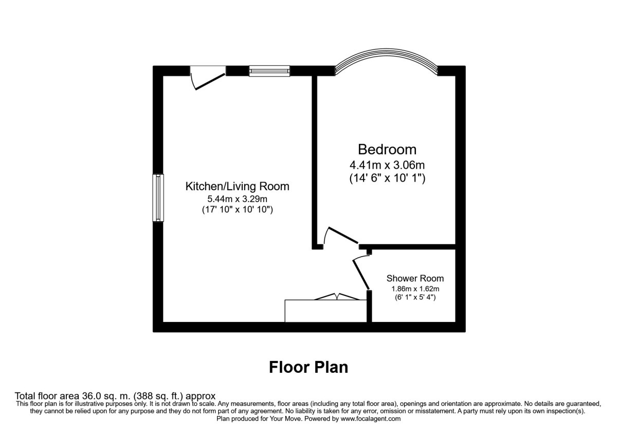 Floorplan of 1 bedroom  Flat to rent, Totnes Road, Paignton, Devon, TQ4