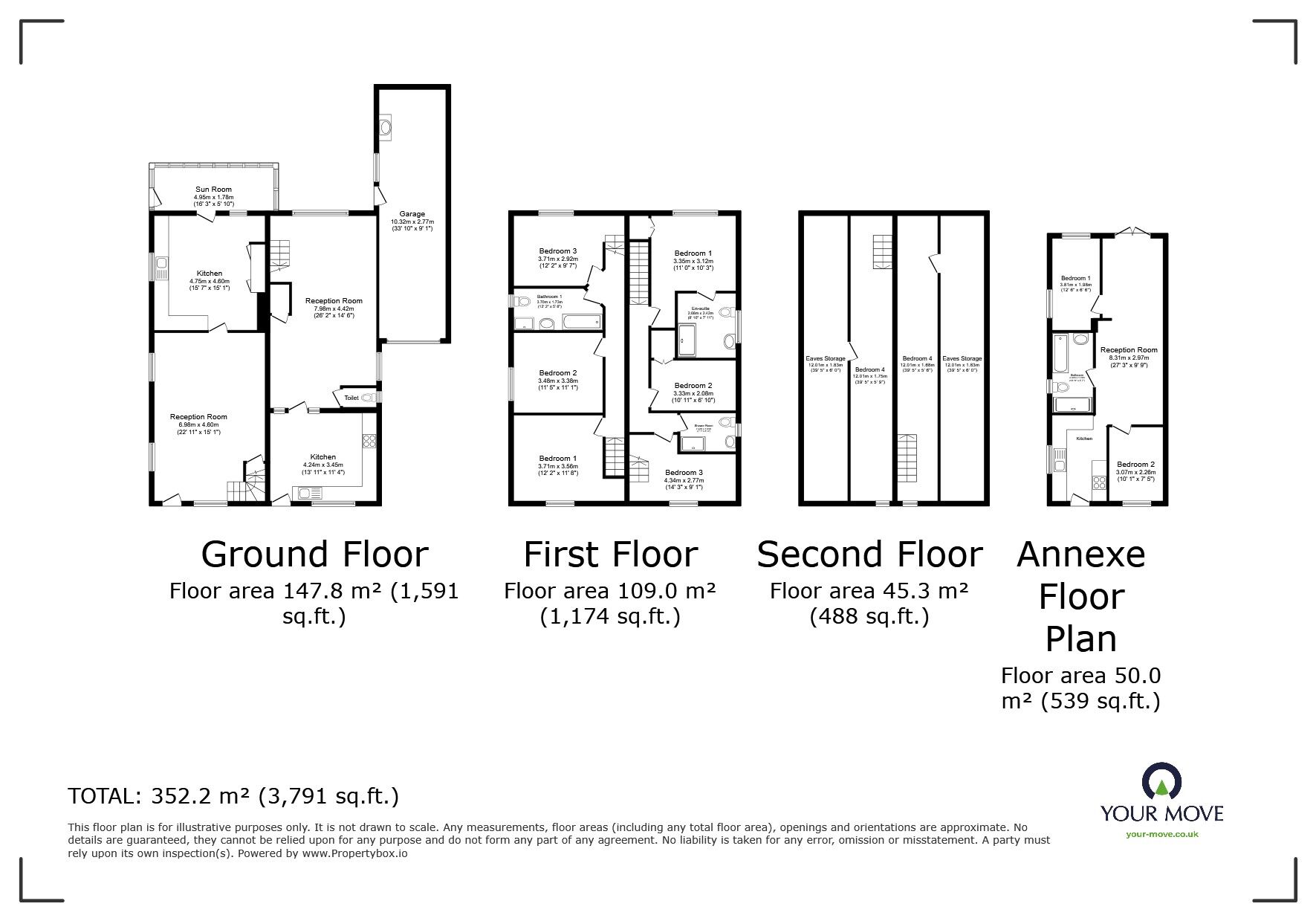 Floorplan of 6 bedroom Detached House for sale, Ashburton Road, Newton Abbot, Devon, TQ12