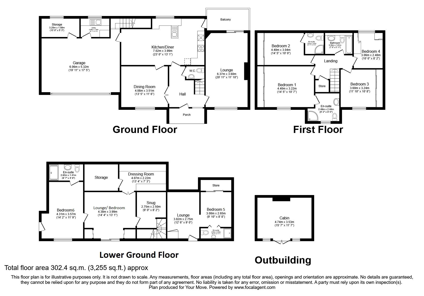 Floorplan of 6 bedroom Detached House for sale, Meadow View, Ogwell, Devon, TQ12