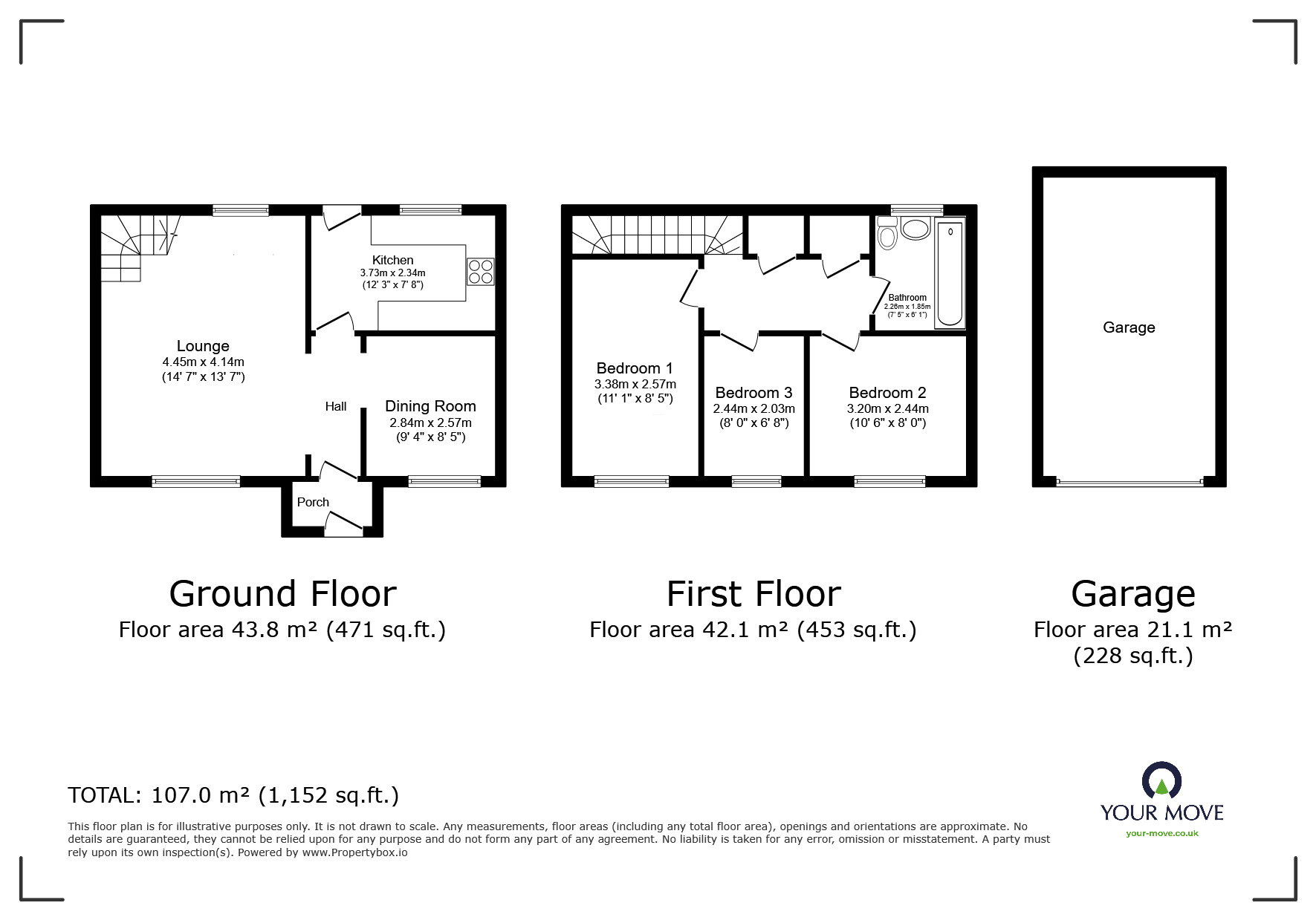 Floorplan of 3 bedroom Semi Detached House for sale, Templers Road, Newton Abbot, Devon, TQ12