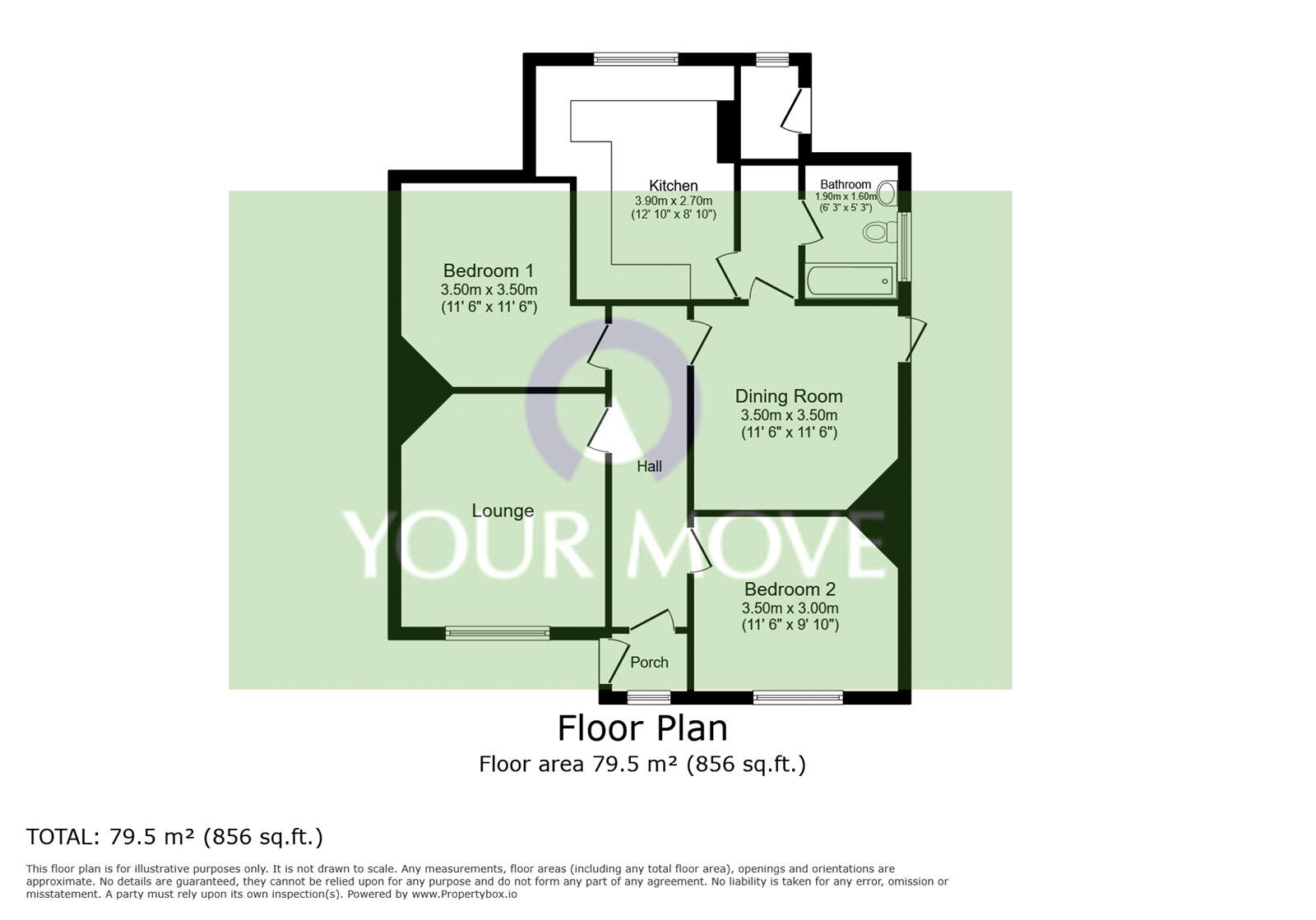 Floorplan of 3 bedroom Detached Bungalow for sale, Old Totnes Road, Newton Abbot, Devon, TQ12