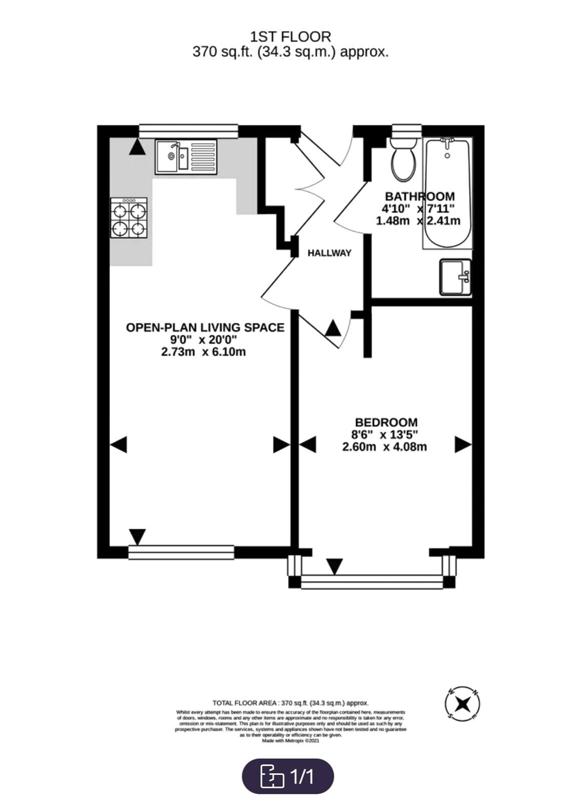 Floorplan of 1 bedroom  Flat to rent, Old Newton Road, Heathfield, Devon, TQ12