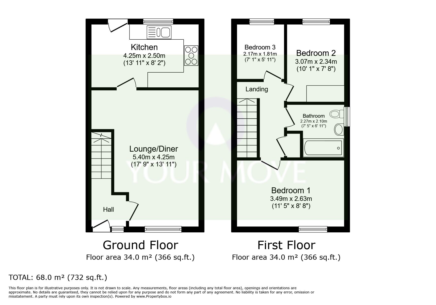 Floorplan of 3 bedroom Semi Detached House for sale, Newton Abbot, Devon, TQ12