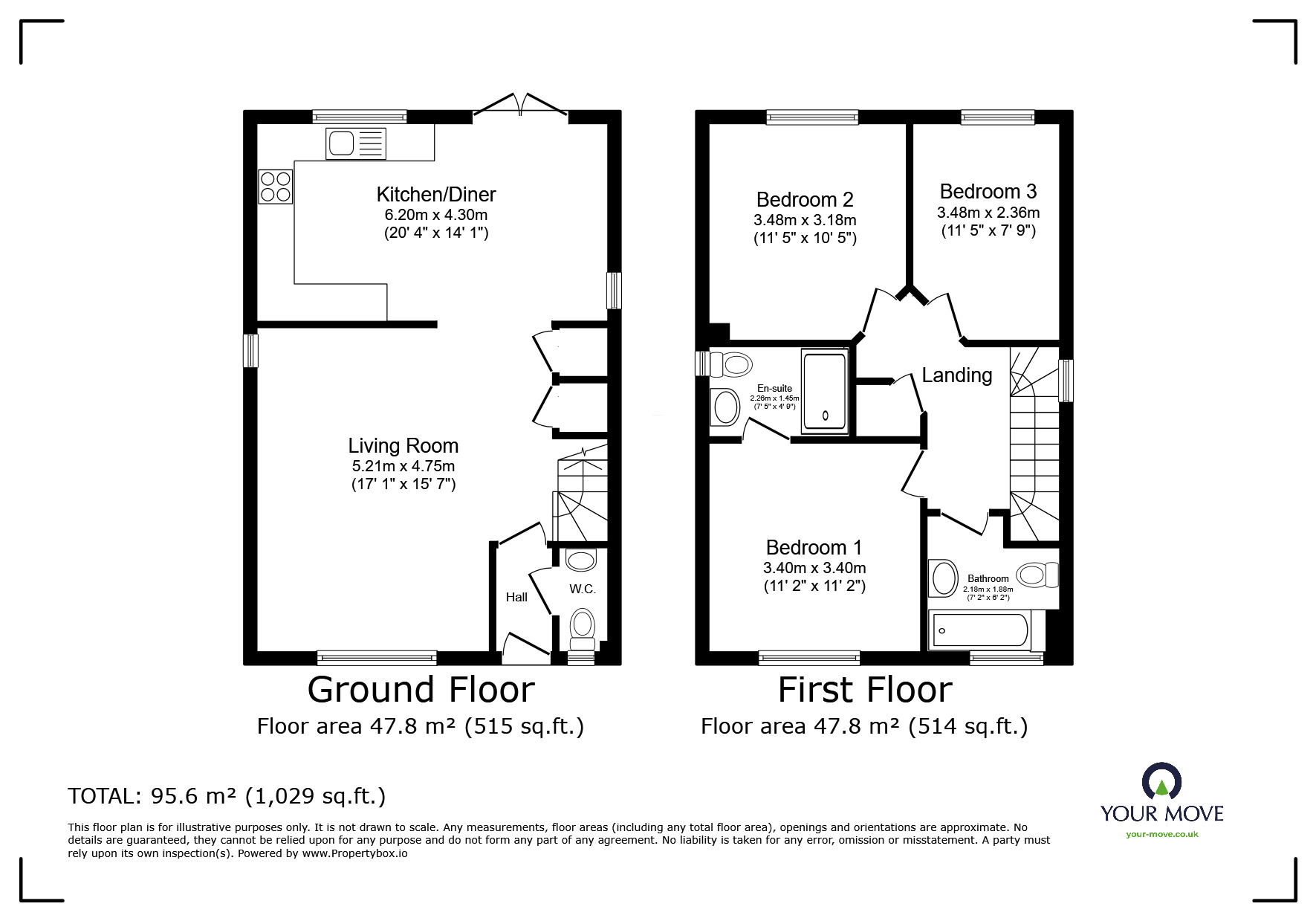 Floorplan of 3 bedroom Semi Detached House for sale, Barn Lane, Kingskerswell, Devon, TQ12