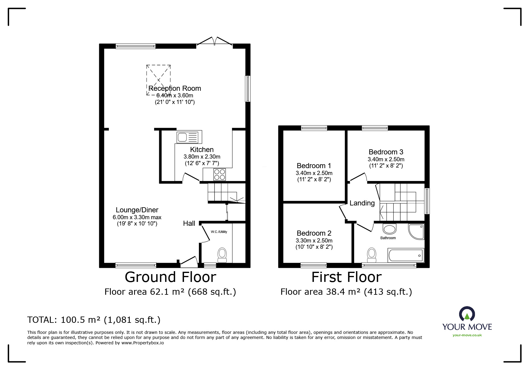 Floorplan of 3 bedroom Semi Detached House for sale, Noelle Drive, Newton Abbot, Devon, TQ12