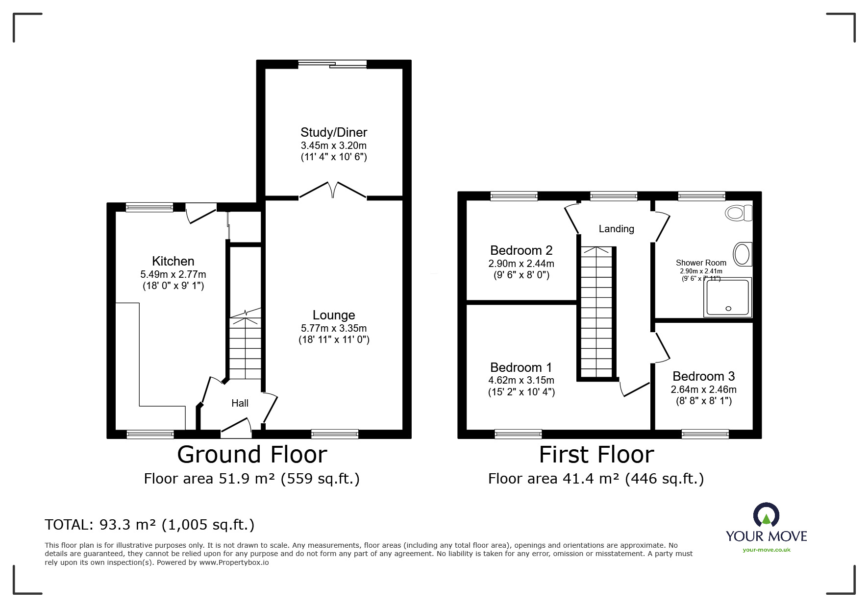 Floorplan of 3 bedroom Mid Terrace House for sale, St. Marys Cottages, Exeter Road, Dawlish, EX7