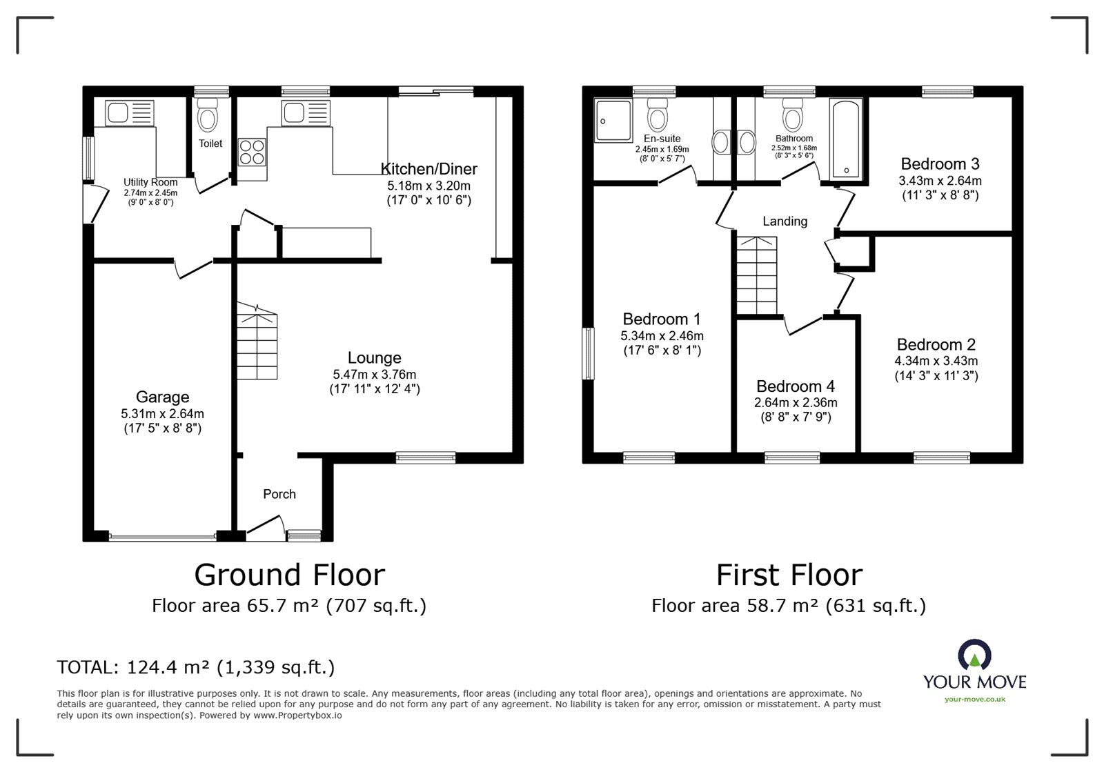 Floorplan of 4 bedroom Detached House for sale, Burnley Close, Newton Abbot, Devon, TQ12