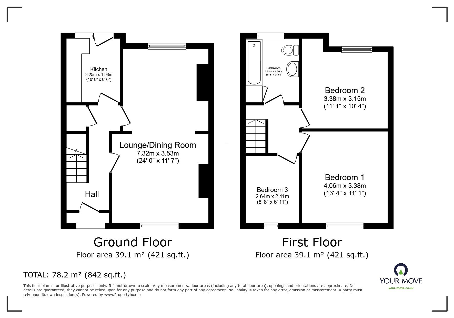 Floorplan of 3 bedroom Mid Terrace House for sale, Hartop Road, Torquay, Devon, TQ1