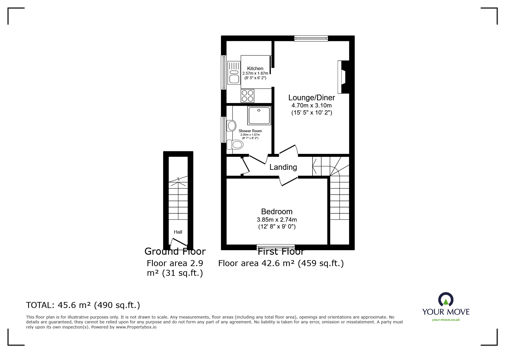 Floorplan of 1 bedroom  Flat for sale, Fairwaters, Longford Lane, Devon, TQ12