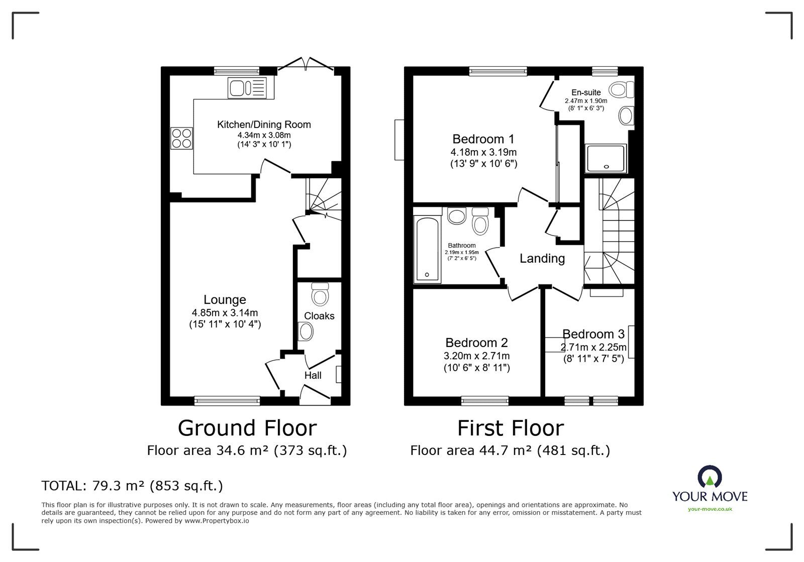 Floorplan of 3 bedroom Mid Terrace House for sale, Foxglove Close, Newton Abbot, Devon, TQ12