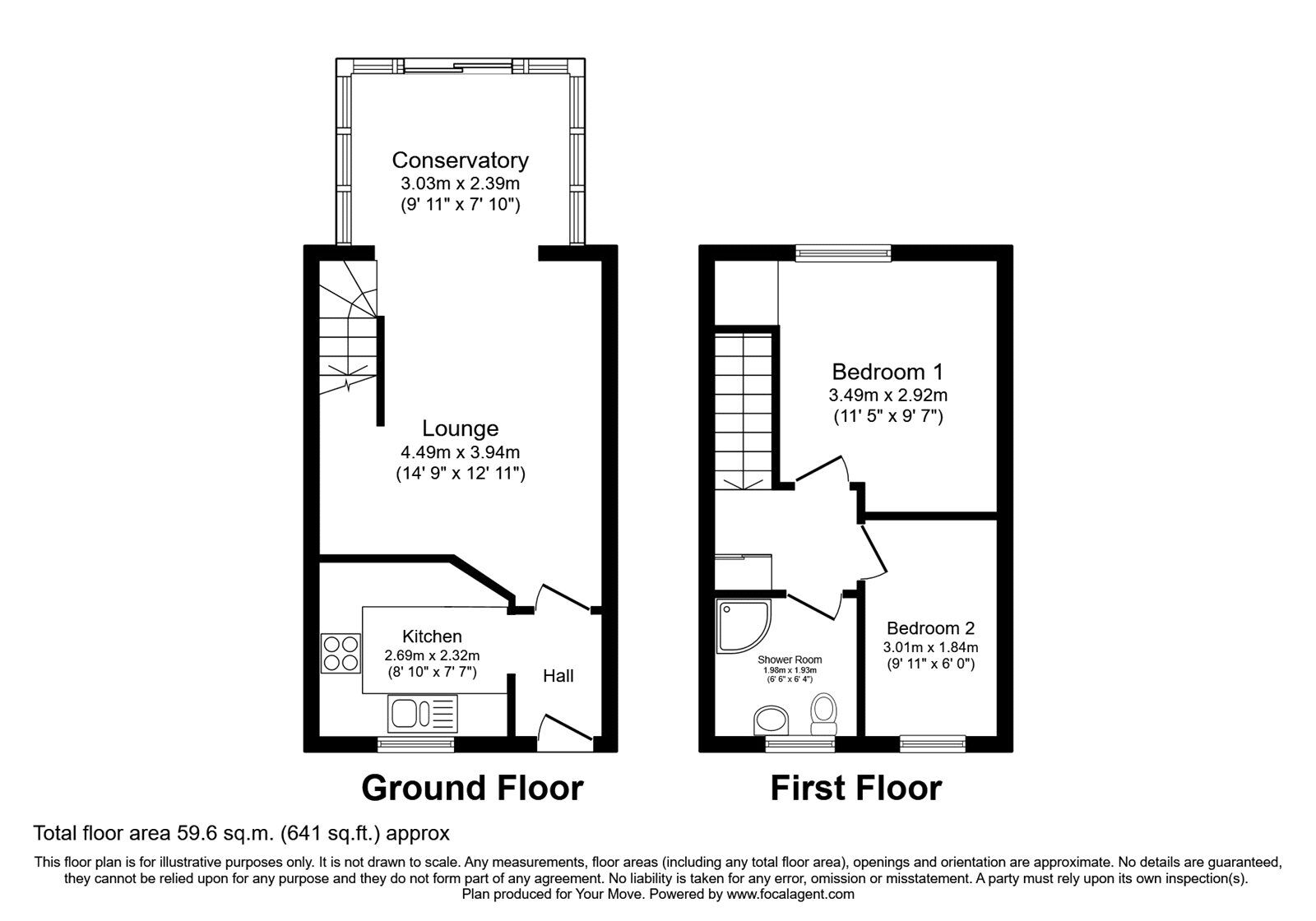 Floorplan of 2 bedroom Mid Terrace House for sale, Foxhollows, Shaldon Road, Devon, TQ12