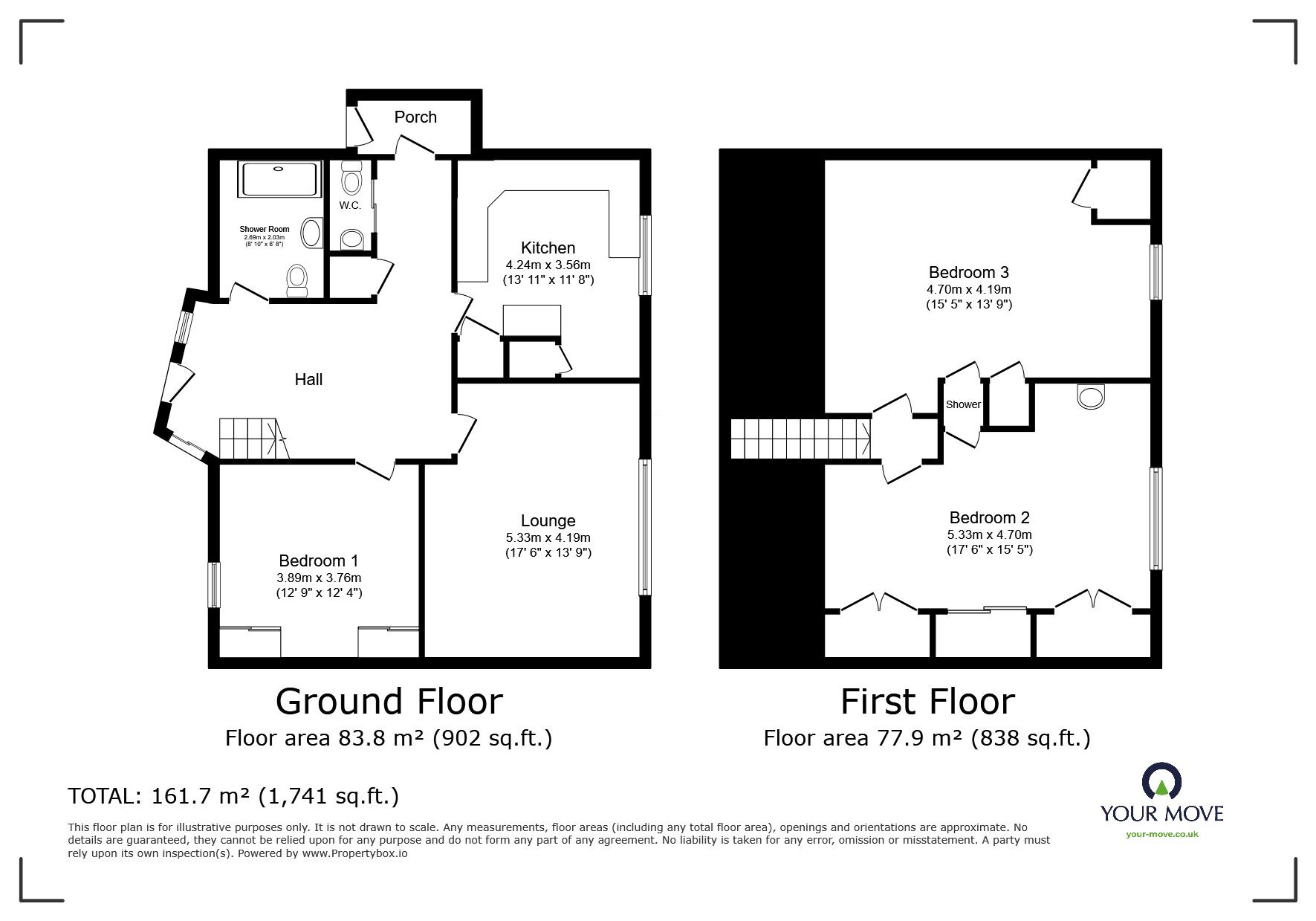 Floorplan of 3 bedroom Detached Bungalow for sale, Seymour Road, Newton Abbot, Devon, TQ12